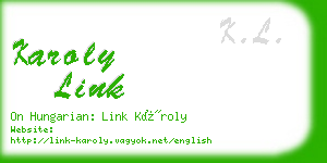 karoly link business card